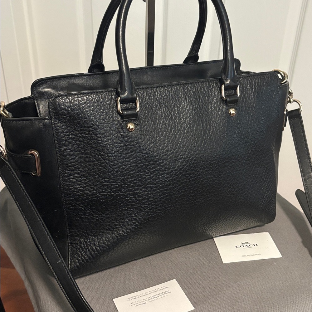 COACH Blake Pebbled Leather Large Carry All Tote Crossbody Bag - Picture 8 of 12